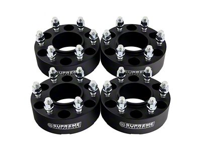 Supreme Suspensions 2-Inch Pro Billet Hub Centric Wheel Spacers; Black; Set of Four (07-20 Tahoe)