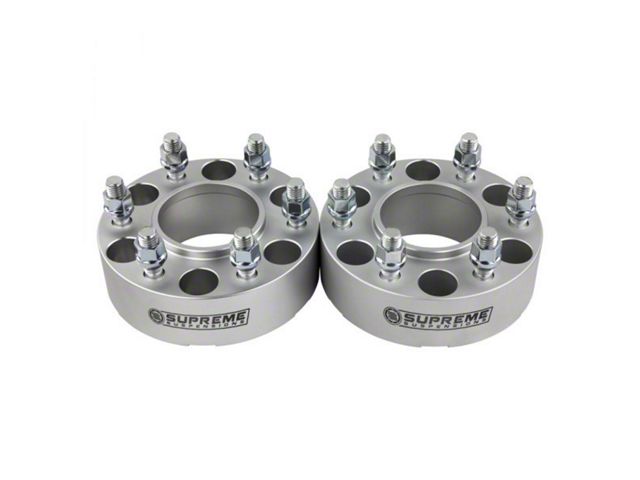 Supreme Suspensions 2-Inch Pro Billet Hub Centric Wheel Spacers; Silver; Set of Two (07-20 Tahoe)