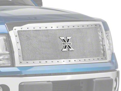 T-REX Grilles X-Metal Series 1-Piece Upper Grille Insert; Polished (09-14 F-150 STX, XL, XLT, FX2, FX4; 13-14 F-150 King Ranch, Lariat, Limited)