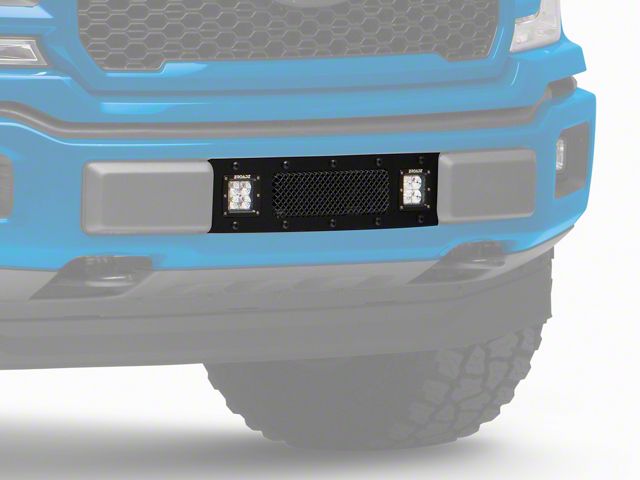 T-REX Grilles Stealth Torch Series Lower Bumper Grille Insert with 3-Inch LED Cube Lights; Black (18-20 2.7L/3.5L EcoBoost F-150, Excluding Raptor)