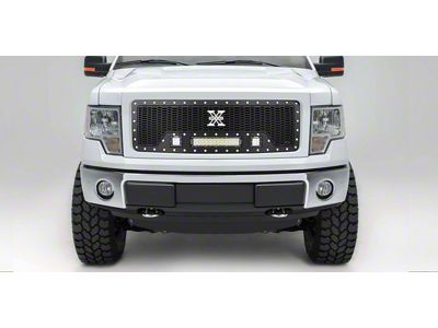 T-REX Grilles Laser Torch Series Upper Grille Insert with 12-Inch LED Light Bar and 3-Inch LED Cube Lights; Black (09-14 F-150, Excluding Raptor, Harley Davidson & 2011 Limited)