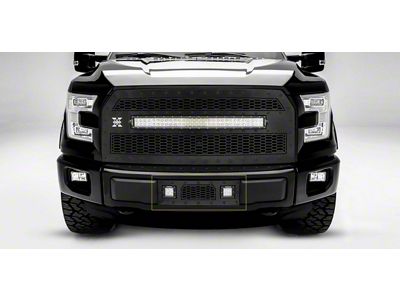 T-REX Grilles Stealth Torch Series Lower Bumper Grille Insert with 3-Inch LED Cube Lights; Black (15-17 2.7L/3.5L EcoBoost F-150, Excluding Raptor)