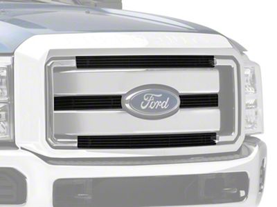 T-REX Grilles Billet Series 4-Piece Upper Overlay Grilles; Black (11-16 F-350 Super Duty)