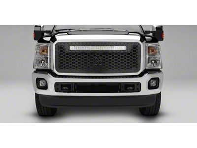 T-REX Grilles Stealth Laser Torch Series Upper Grille Insert with 30-Inch LED Light Bar; Black (11-16 F-350 Super Duty)