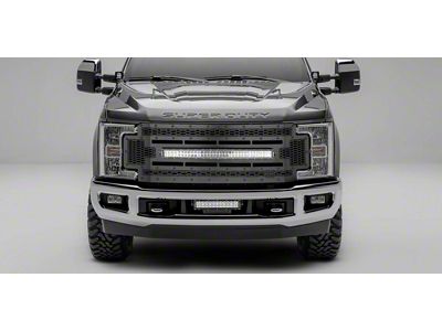 T-REX Grilles Stealth Laser Torch Series Upper Replacement Grille with 30-Inch LED Light Bar; Black (17-19 F-350 Super Duty)