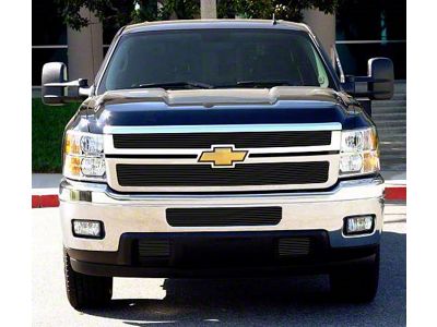 T-REX Grilles Billet Series Upper Overlay Grilles; Black (11-14 Silverado 3500 HD)