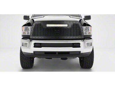 T-REX Grilles Stealth Laser Torch Upper Replacement Grille with 20-Inch LED Light Bar; Black (13-18 RAM 2500, Excluding Power Wagon)