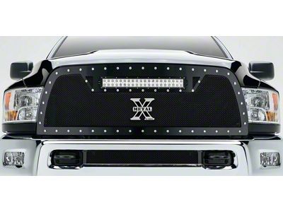T-REX Grilles Torch Series Upper Replacement Grille with 20-Inch LED Light Bar; Black (10-12 RAM 2500)