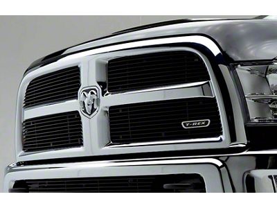 T-REX Grilles Billet Series Upper Overlay Grilles; Black (13-18 RAM 3500)