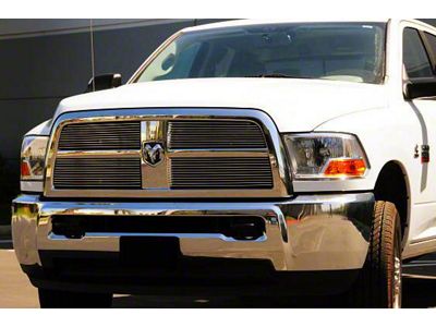 T-REX Grilles Billet Series Upper Overlay Grilles; Polished (10-12 RAM 3500)