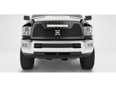 T-REX Grilles Laser Torch Upper Replacement Grille with 20-Inch LED Light Bar; Black (13-18 RAM 3500)