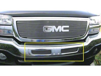 T-REX Grilles Billet Series Lower Bumper Grille Insert; Top Bumper Openings; Polished (03-06 Sierra 1500, Excluding Denali)