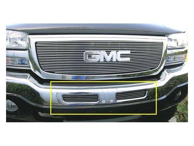 T-REX Grilles Billet Series Lower Bumper Grille Insert; Top Bumper Openings; Polished (03-06 Sierra 1500, Excluding Denali)