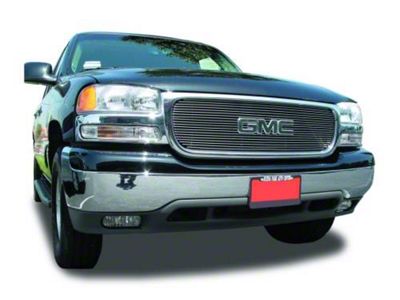 T-REX Grilles Billet Series Upper Overlay Grille; Polished (99-02 Sierra 1500, Excluding Denali)