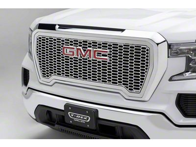 T-REX Grilles Laser X-Metal Series Upper Grille Insert with Logo Plate; Polished (19-21 Sierra 1500)