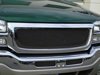 T-REX Grilles Upper Class Series Mesh Upper Grille Insert; Black (03-06 Sierra 1500, Excluding Denali)