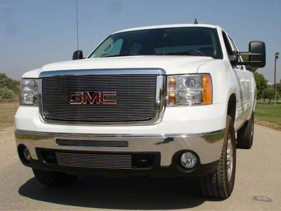 T-REX Grilles Billet Series Upper Overlay Grille; Polished (07-10 Sierra 2500 HD)