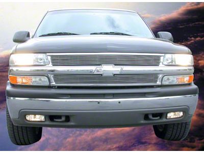 T-REX Grilles Billet Series Upper Overlay Grilles; Polished (99-02 Silverado 1500)