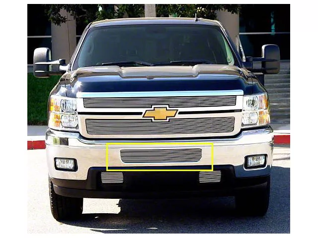 T-REX Grilles Billet Series Lower Bumper Grille Insert; Top Bumper Opening; Polished (11-14 Silverado 2500 HD)