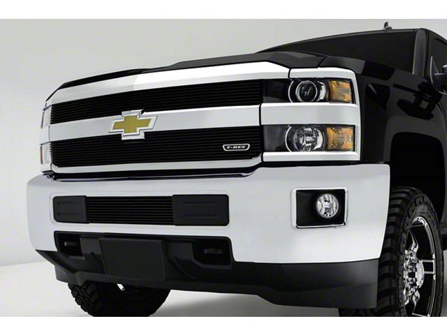 T-REX Grilles Billet Series Upper Overlay Grilles; Black (15-19 Silverado 2500 HD, Excluding High Country)