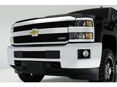 T-REX Grilles Billet Series Upper Overlay Grilles; Black (15-19 Silverado 3500 HD, Excluding High Country)