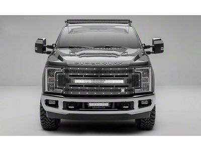 T-REX Grilles Laser Torch Series Upper Replacement Grille with 30-Inch LED Light Bar; Black (17-19 F-250 Super Duty)