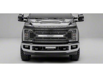 T-REX Grilles Stealth Laser Torch Series Upper Replacement Grille with 30-Inch LED Light Bar; Black (17-19 F-250 Super Duty)