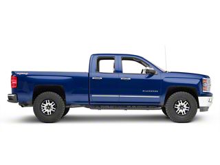 Black HEX Hoop Side Step Running Boards For 2009-2018 Chevy Silverado Extended Cab - 2-Piece Steel Nerf Bars With Hardware