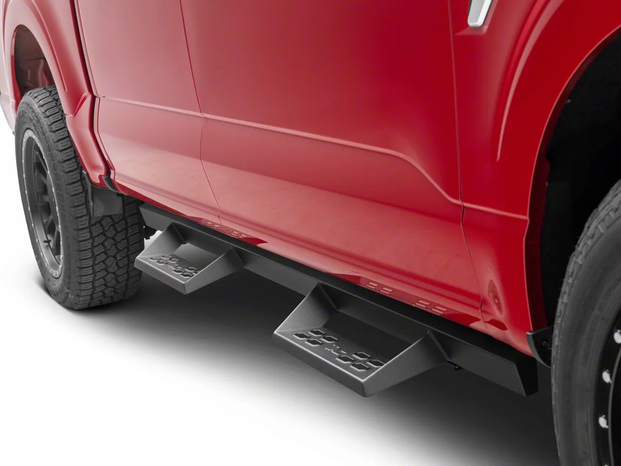 F-150 4-Inch Drop Sniper Running Boards; Textured Black (15-25 F-150 ...