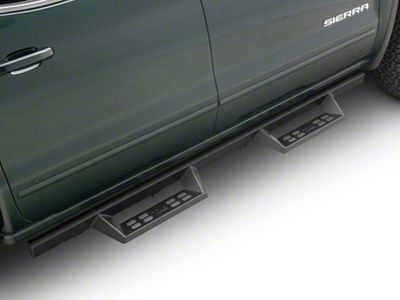 4-Inch Drop Sniper Running Boards; Textured Black (07-18 Sierra 1500 Crew Cab)