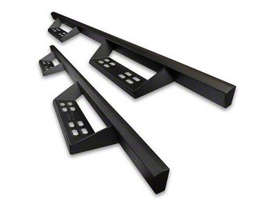 4-Inch Drop Sniper Running Boards; Textured Black (07-18 Sierra 1500 Extended Cab/Double Cab)