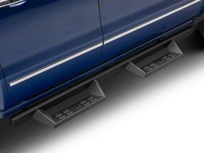 4-Inch Drop Sniper Running Boards; Textured Black (07-18 Silverado 1500 Extended Cab/Double Cab)