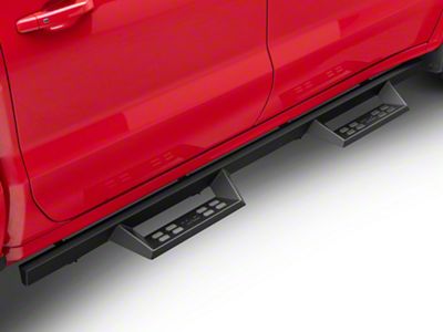 4-Inch Drop Sniper Running Boards; Textured Black (19-24 Silverado 1500 Crew Cab)