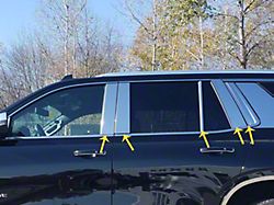 10-Piece Pillar Post Trim; Stainless Steel (21-25 Tahoe)