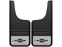 12-Inch x 23-Inch Mud Flaps with Classic Bowtie Logo; Front or Rear (Universal; Some Adaptation May Be Required)