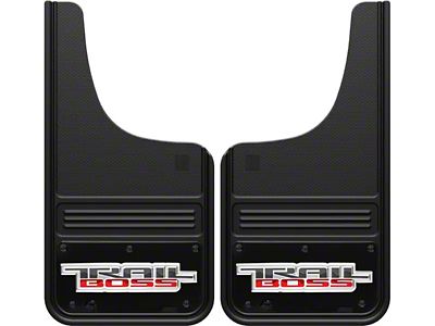 12-Inch x 23-Inch Mud Flaps with Trail Boss Logo; Front or Rear (Universal; Some Adaptation May Be Required)