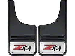 12-Inch x 23-Inch Mud Flaps with Z71 Logo; Front or Rear (Universal; Some Adaptation May Be Required)