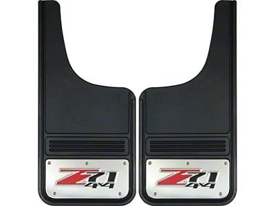 12-Inch x 26-Inch Mud Flaps with Z71 Logo; Front or Rear (Universal; Some Adaptation May Be Required)