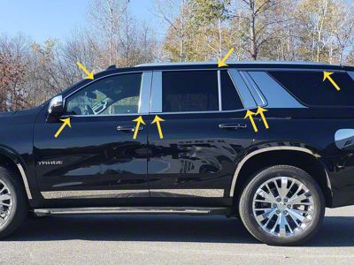 22-Piece Window Trim Package; Stainless Steel (21-24 Tahoe)