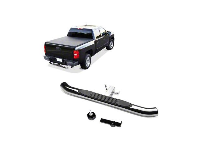 3-Inch Round Hitch Step for 2-Inch Receiver; Stainless Steel (Universal; Some Adaptation May Be Required)