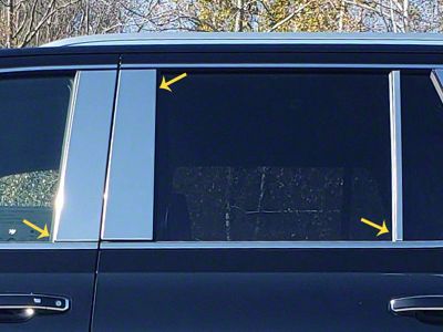 6-Piece Pillar Post Trim; Stainless Steel (21-24 Tahoe)