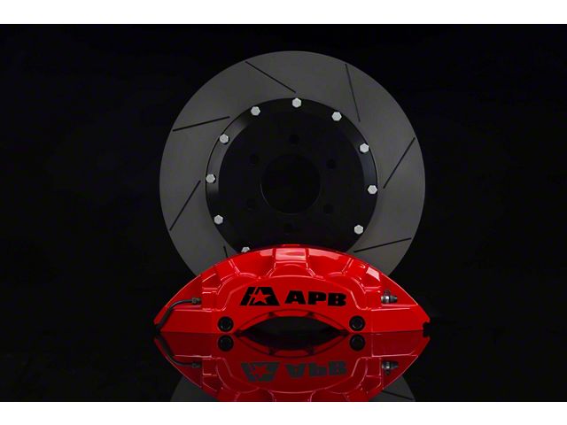 6-Piston Front Big Brake Kit with 16-Inch Slotted Rotors; Red Calipers (21-24 Tahoe)