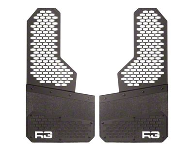 8-Inch Rek Mesh Offset Mud Flaps; Front or Rear; White (Universal; Some Adaptation May Be Required)