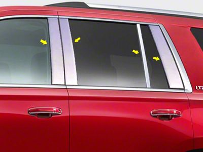 8-Piece Pillar Post Trim; Stainless Steel (15-20 Tahoe)