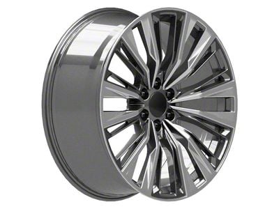 CA93 Gunmetal with Polished Face 6-Lug Wheel; 24x10; 28mm Offset (21-25 Tahoe)