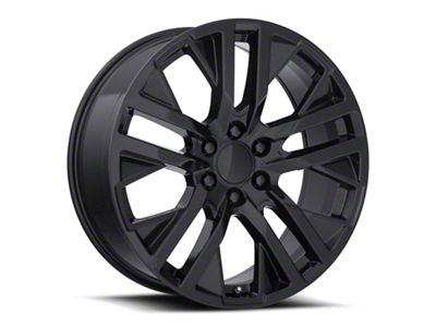 CarbonPro Replica Gloss Black Machined 6-Lug Wheel; 22x9; 28mm Offset (21-25 Tahoe)