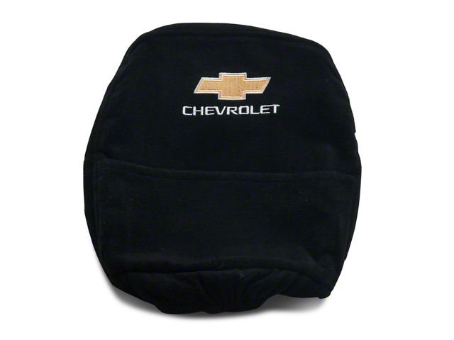Center Console Cover with Chevrolet Bowtie Logo; Black (07-14 Tahoe w/ Bucket Seats)