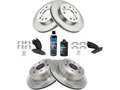 Ceramic 6-Lug Brake Rotor, Pad, Brake Fluid and Cleaner Kit; Front and Rear (2007 Tahoe)