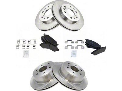 Ceramic 6-Lug Brake Rotor and Pad Kit; Front and Rear (2007 Tahoe)