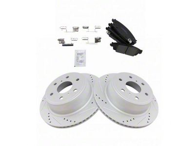 Ceramic Performance 6-Lug Brake Rotor and Pad Kit; Rear (15-20 Tahoe)